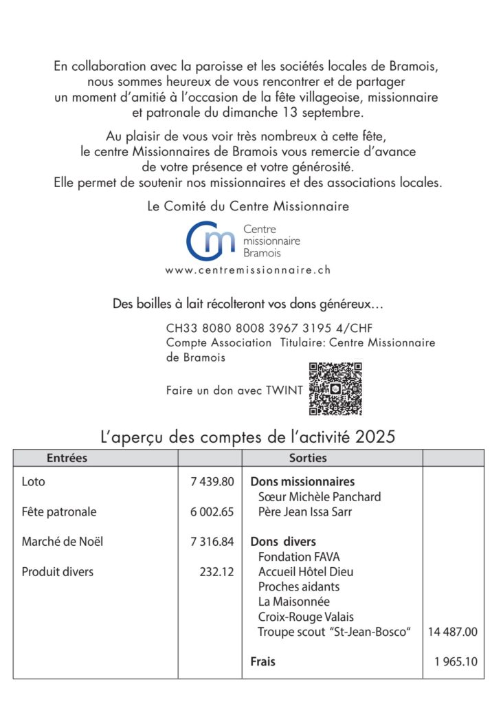 Fête villageoise missionnaire patronale  2026